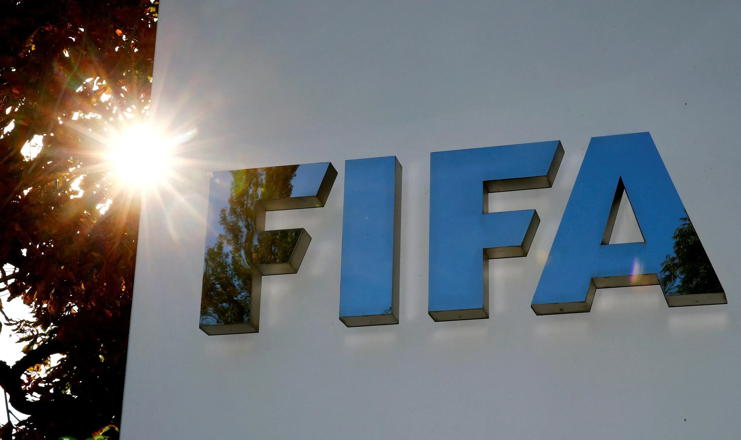 The Fifa logo in front of its headquarters in Zurich, Switzerland