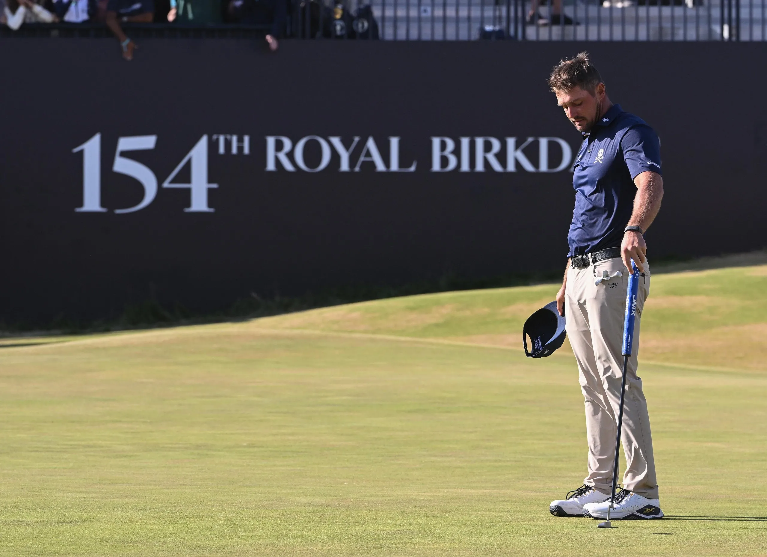 Bryson DeChambeau looks upset after finishing his final round at the Open