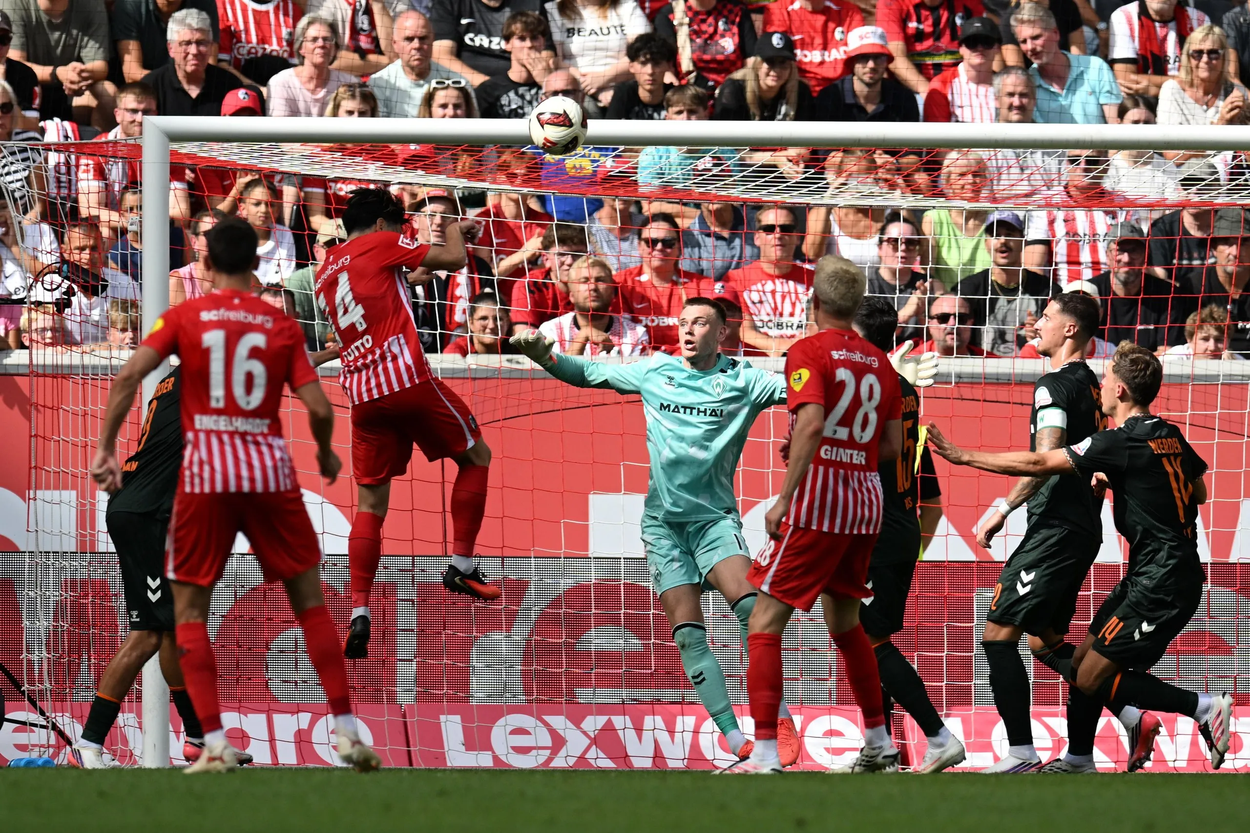 Freiburg’s Yuito Suzuki scores against Werder Bremen