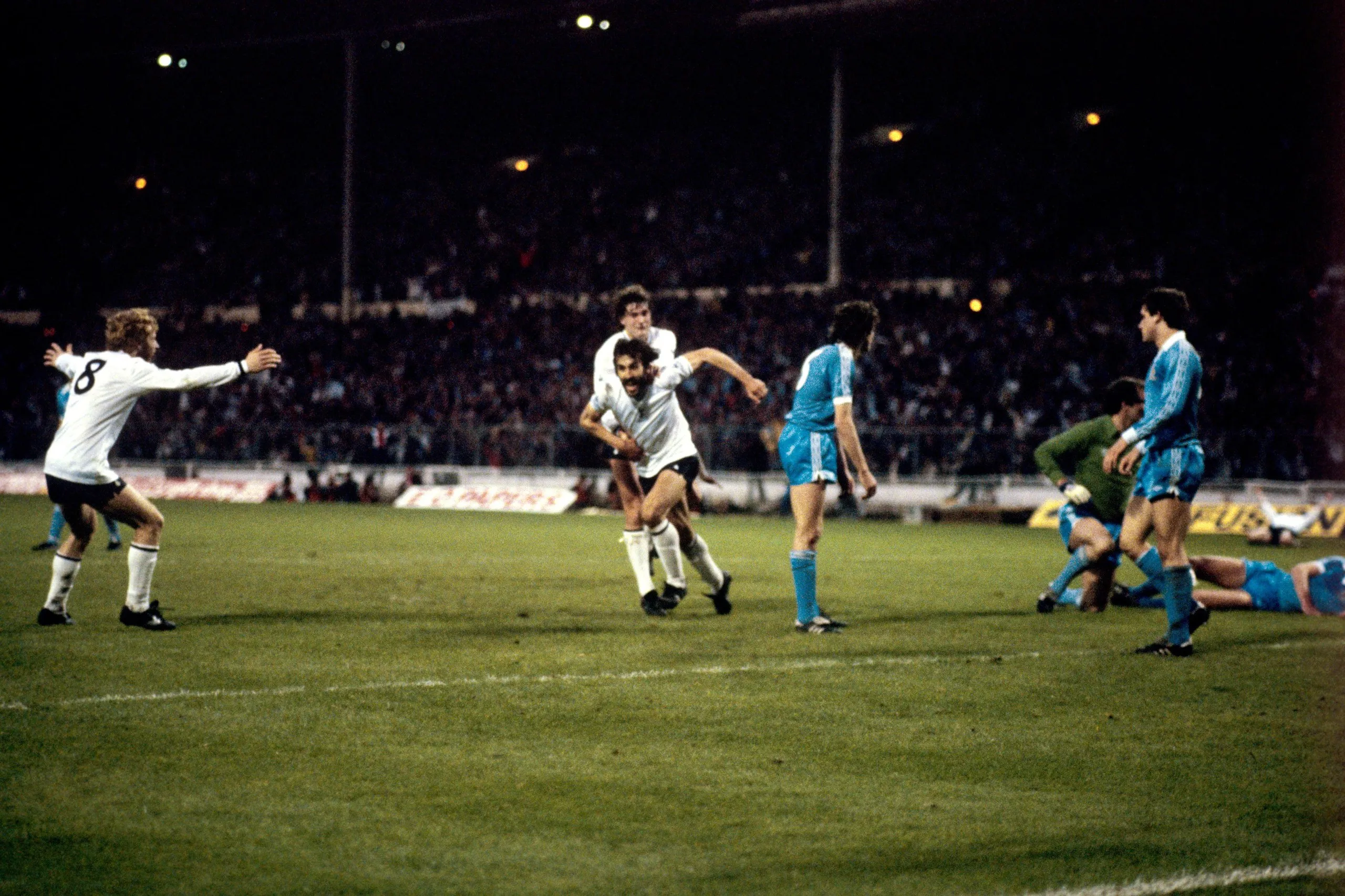Ricky Villa celebrates his amazing goal for Spurs against Manchester City in the 1981 FA Cup final.
