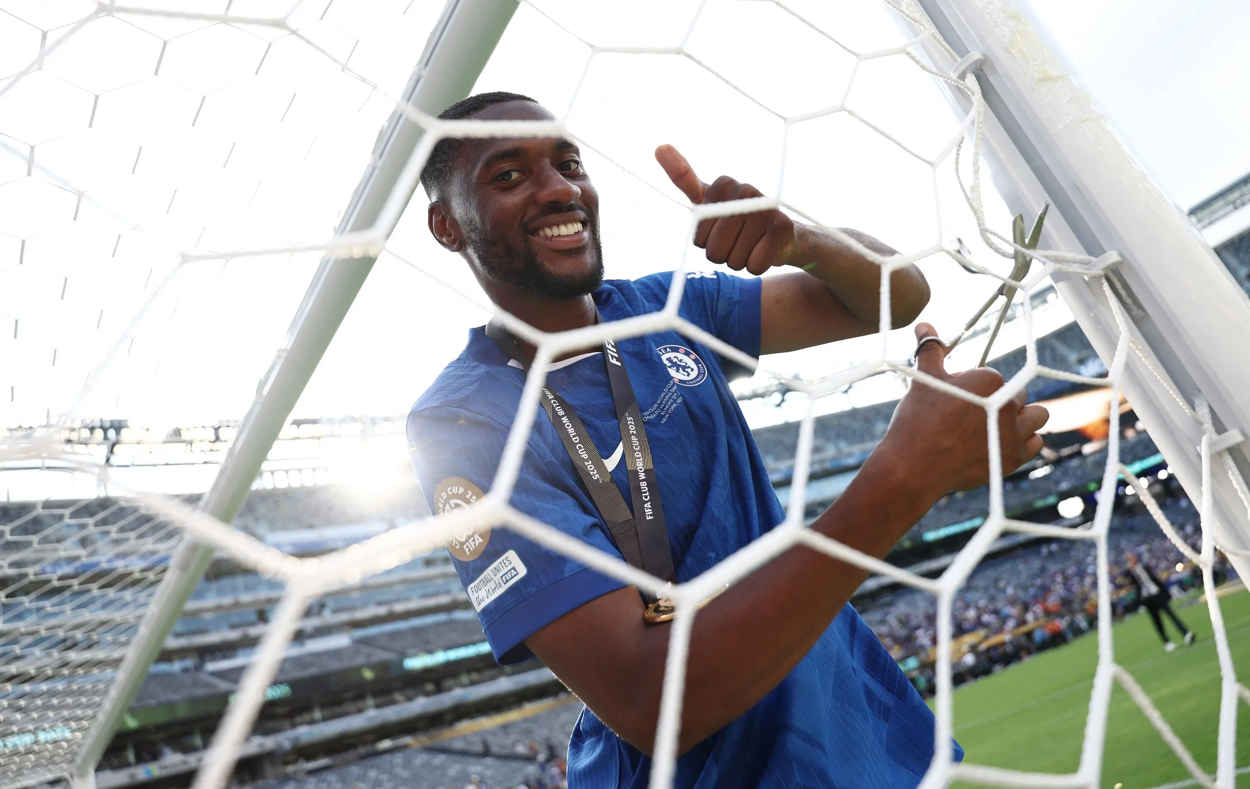 Tosin Adarabioyo takes home a souvenir from the Club World Cup final