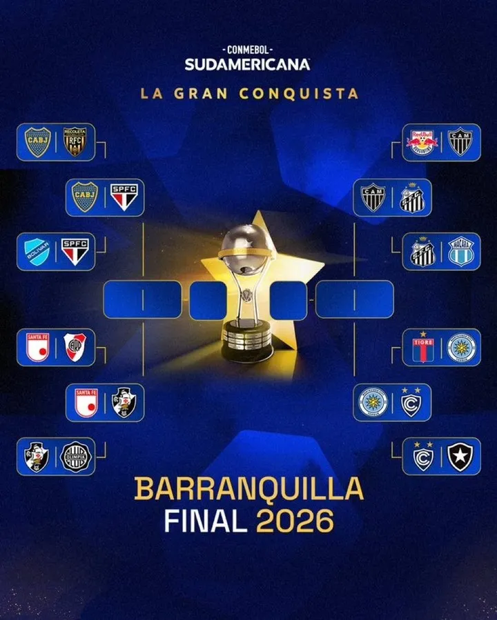 La llave completa de la Copa Sudamericana, con Boca como el único argentino
