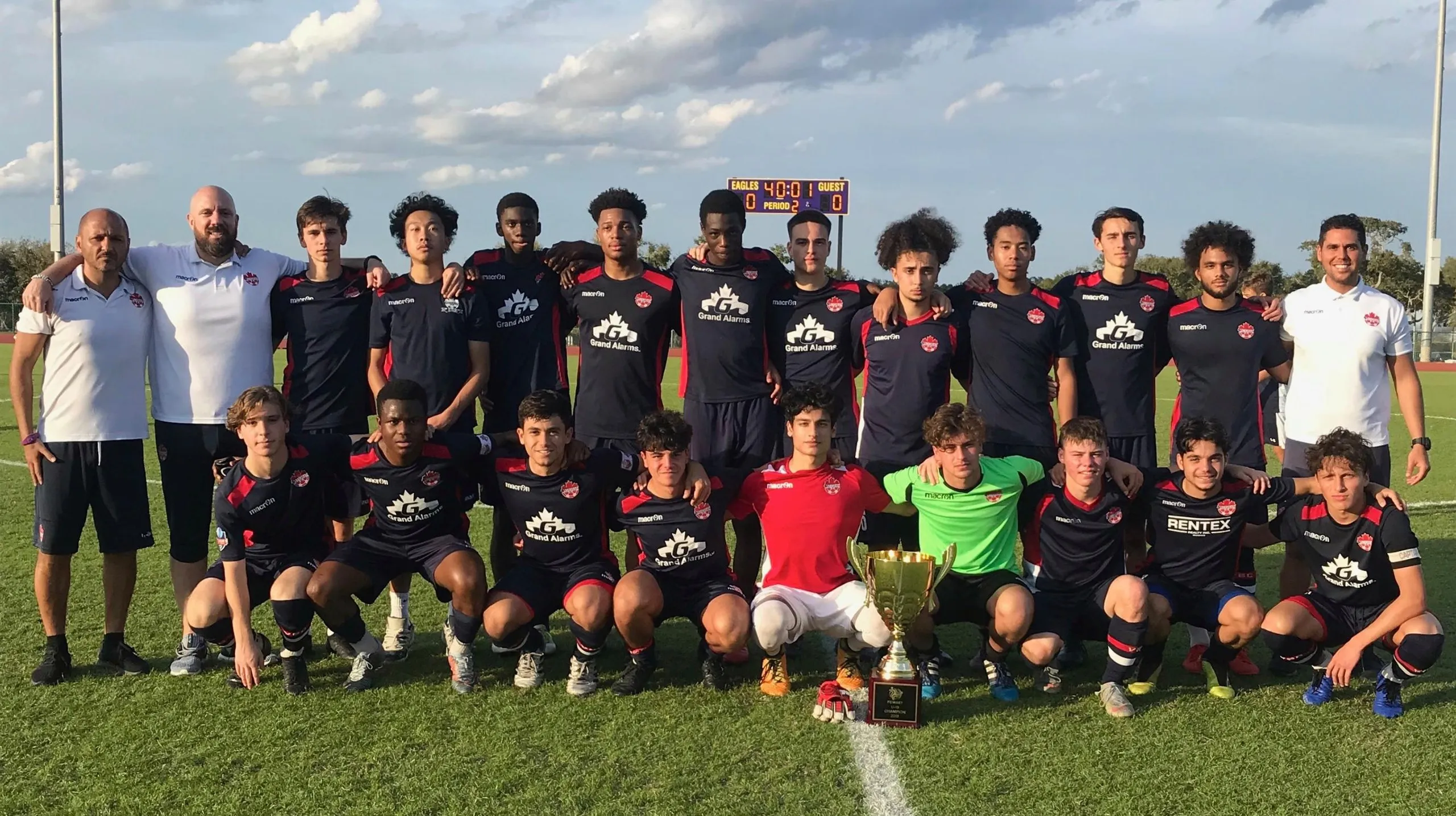 Promise David, back row, dead center, pictured with Vaughan SC in 2019.