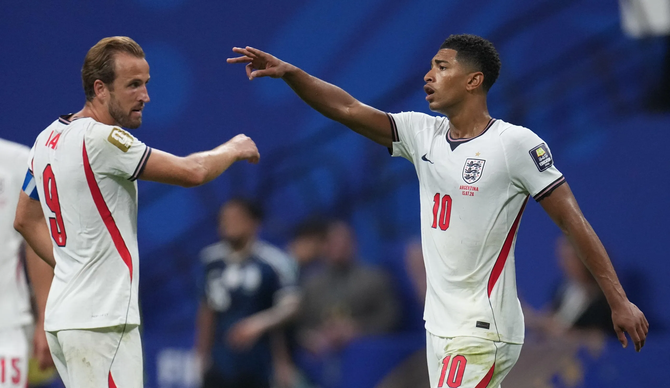 England’s Harry Kane and Jude Bellingham against Argentina at the 2026 World Cup