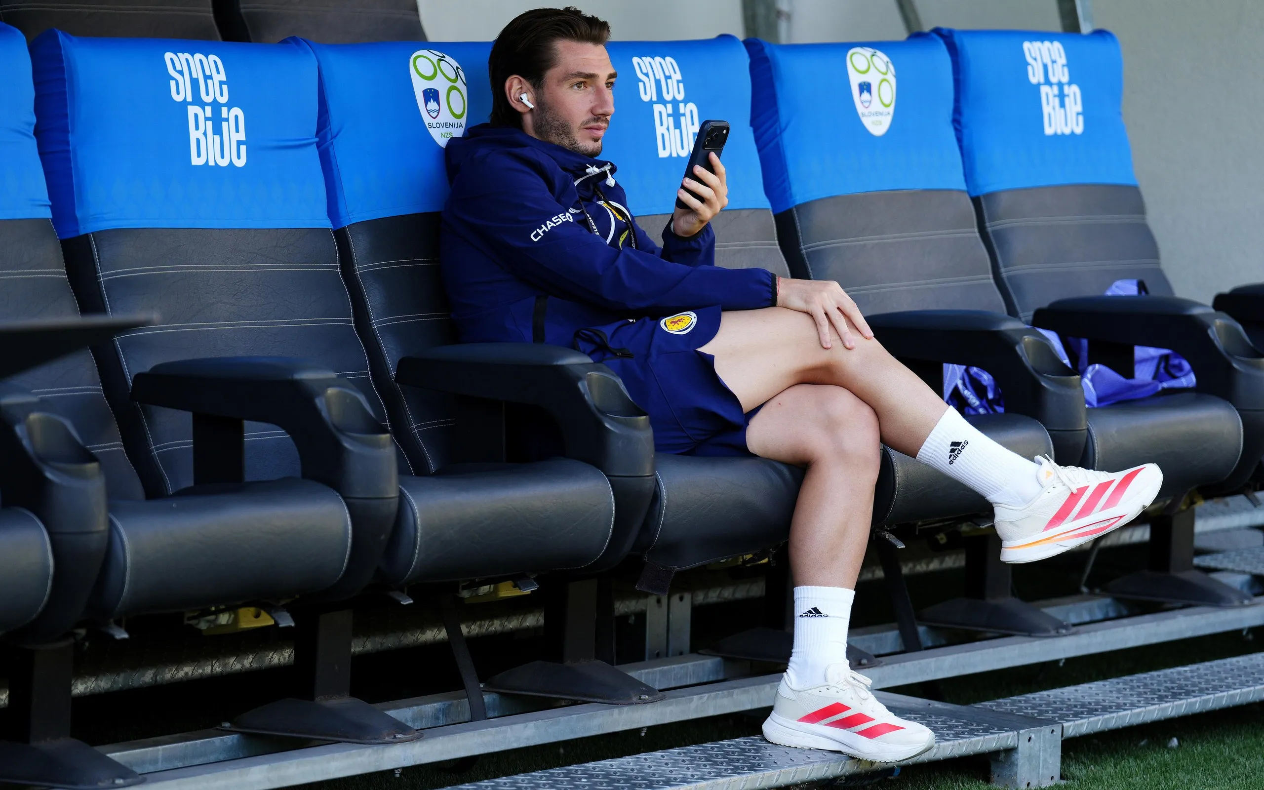 Billy Gilmour starts in midfield for Scotland today after missing out on the World Cup due to a knee injury he picked up in a warm-up game against Curacao.