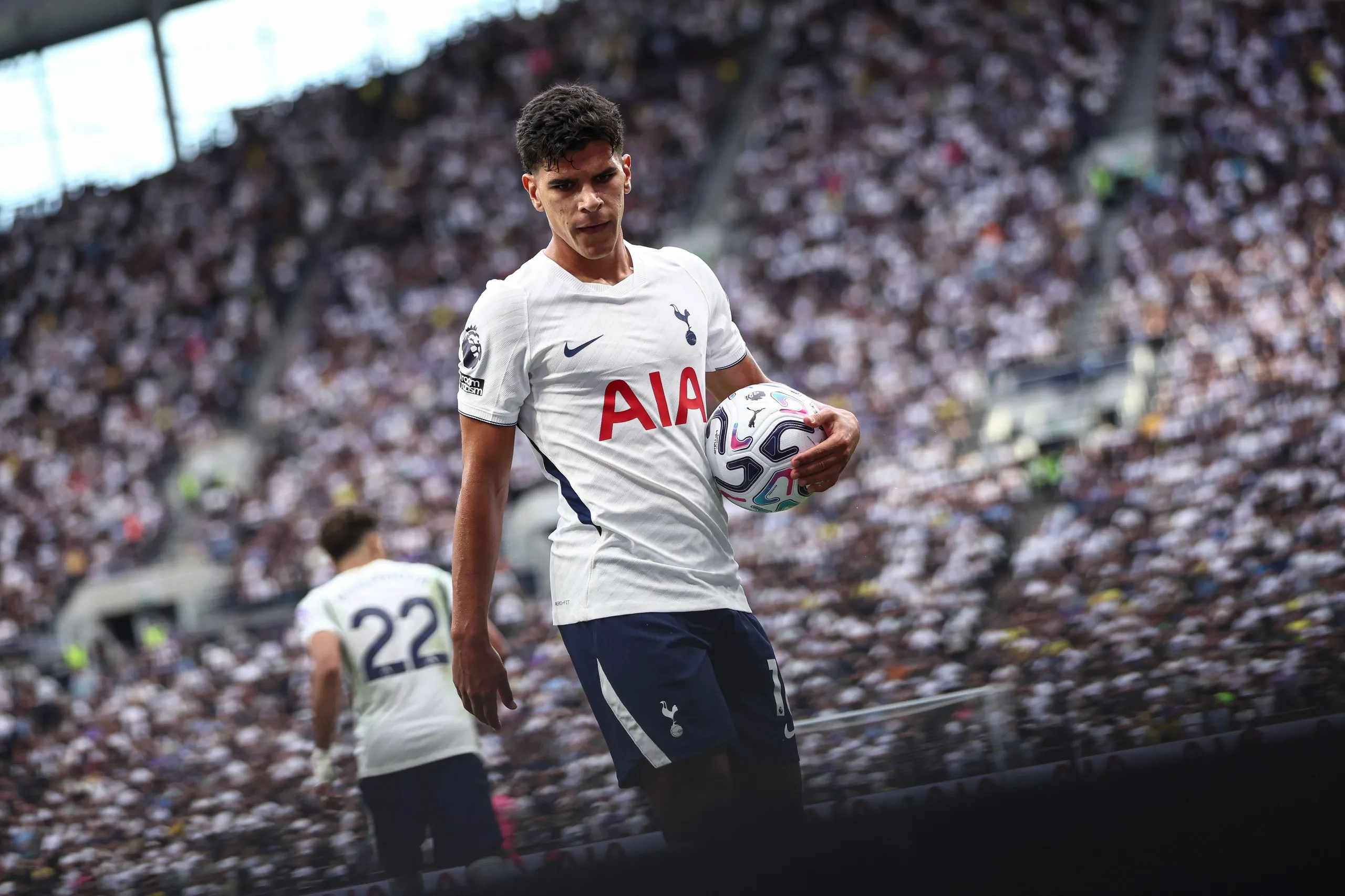 Mateus Fernandes in action for Tottenham