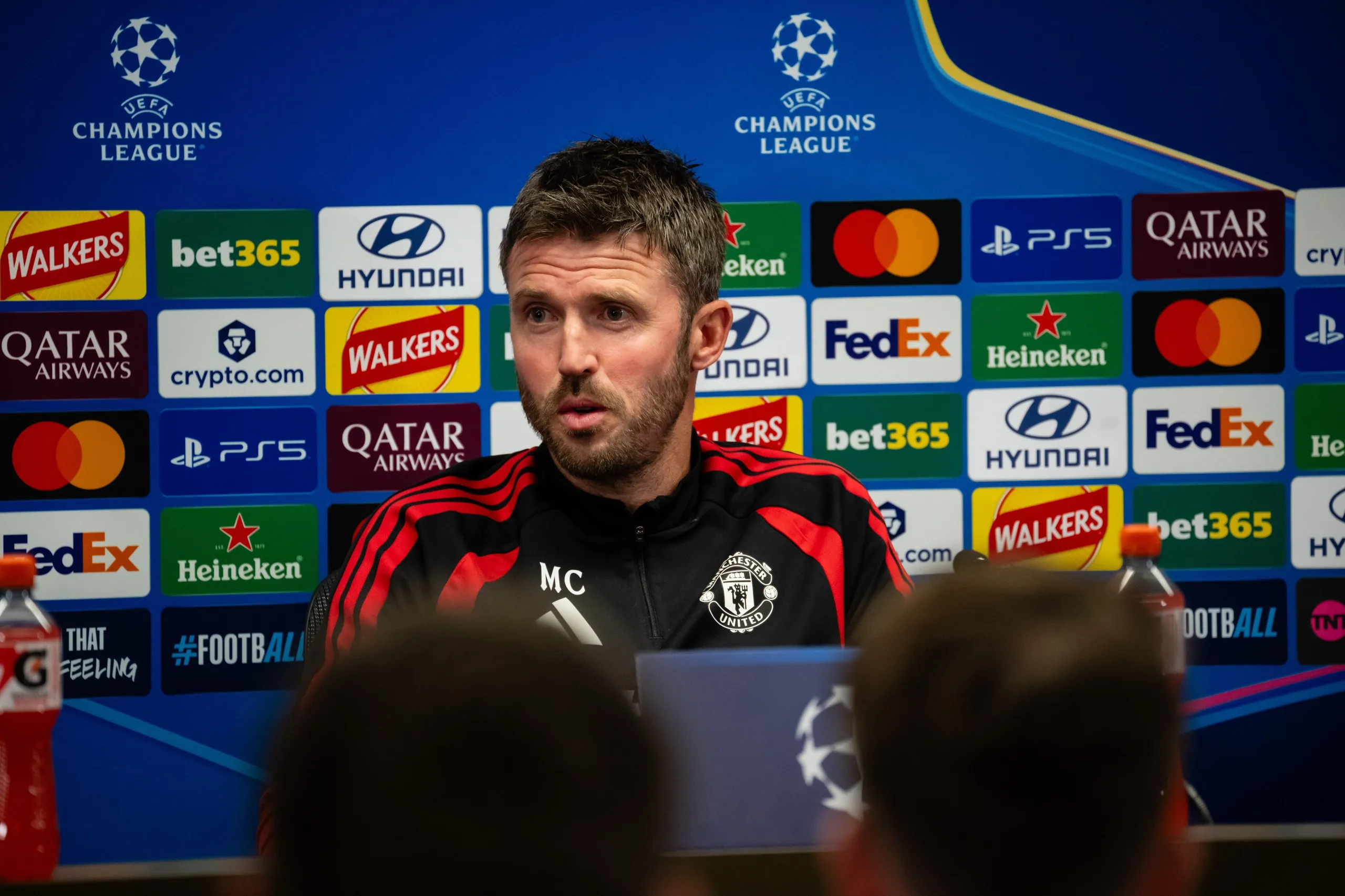 Michael Carrick at his pre-match press conference for the Sabah game