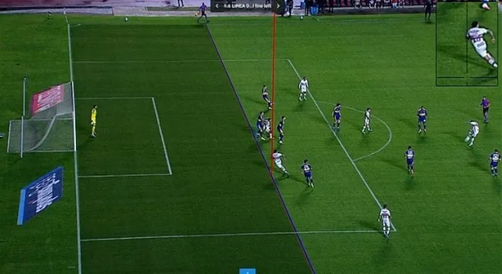 El fino offside de San Pablo en el 1-1 anulado