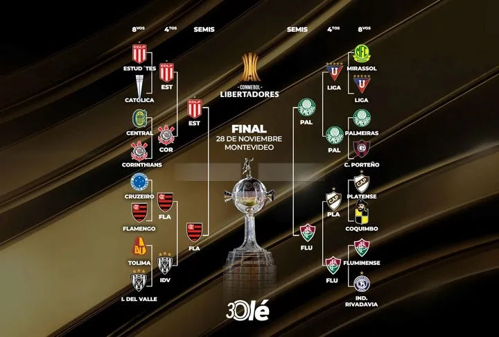 La llave de la Libertadores con las semis definidas