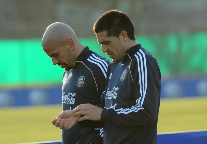 Otras épocas: Riquelme y Verón, en la Selección