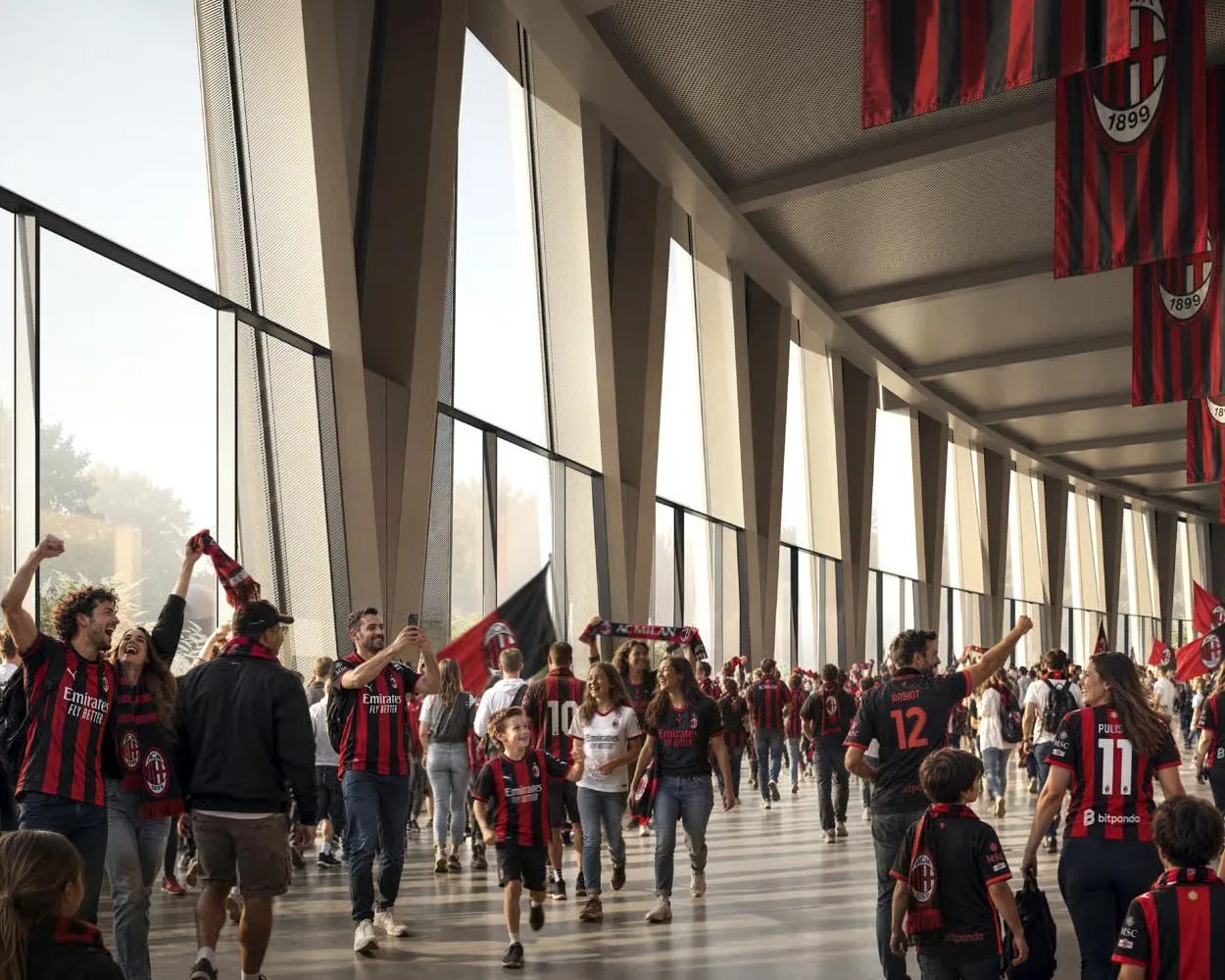 An image of a concourse inside the planned 71,500-capacity arena.