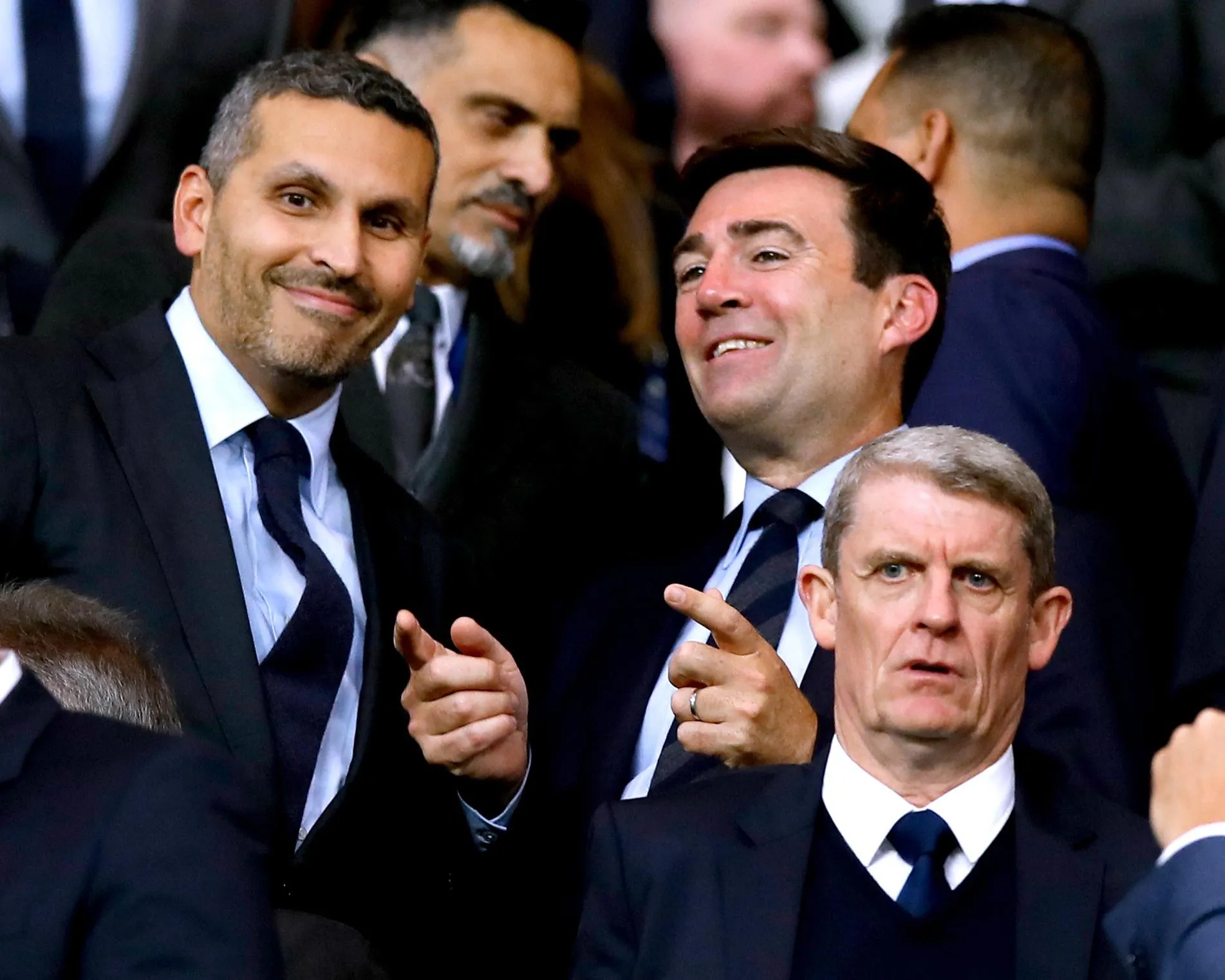 Andy Burnham with Manchester City chair Khaldoon Al Mubarak.