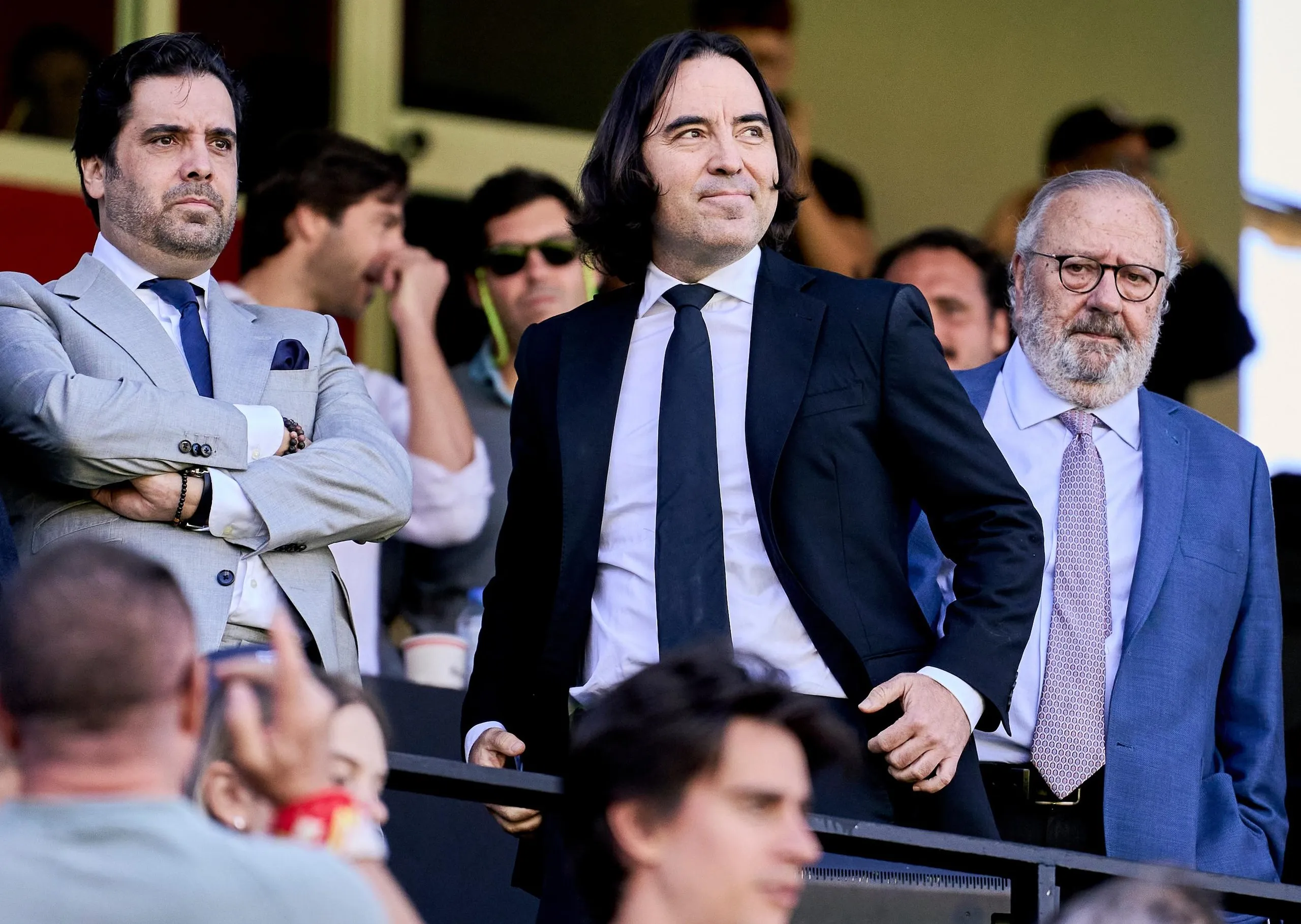 Raúl Martín Presa, president of Rayo Vallecano, smiles during the La Liga match between Rayo Vallecano and Athletic Club