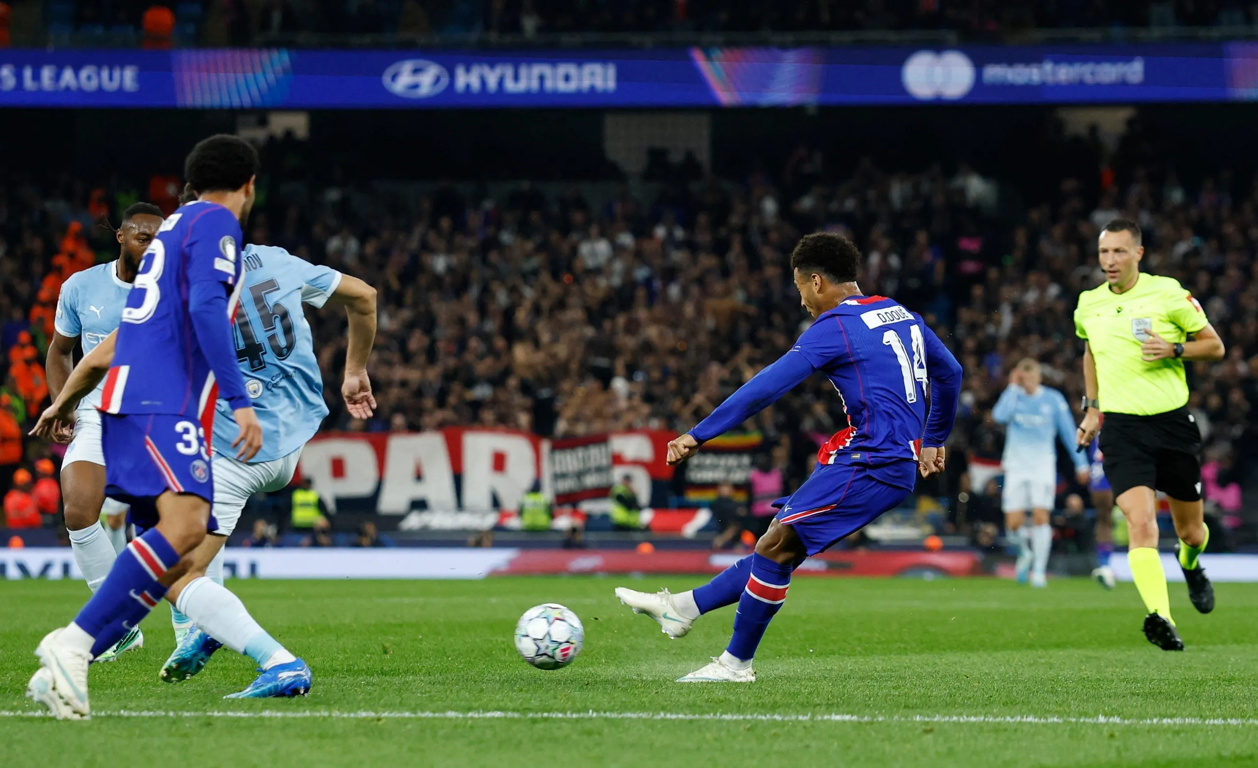 Desire Doue scores a brilliant opener for PSG.