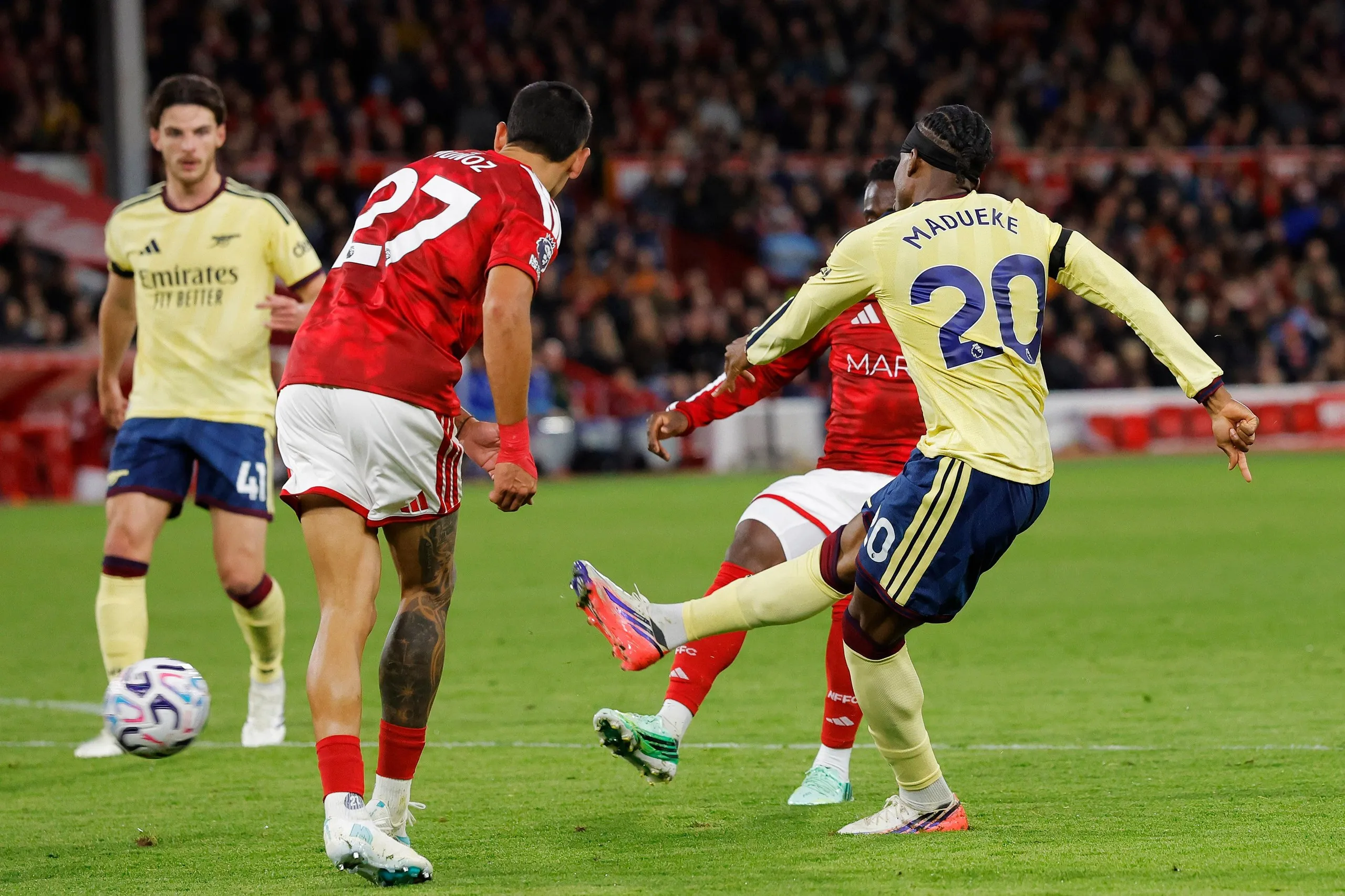 Noni Madueke fires home – via a deflection – the only goal of the game.