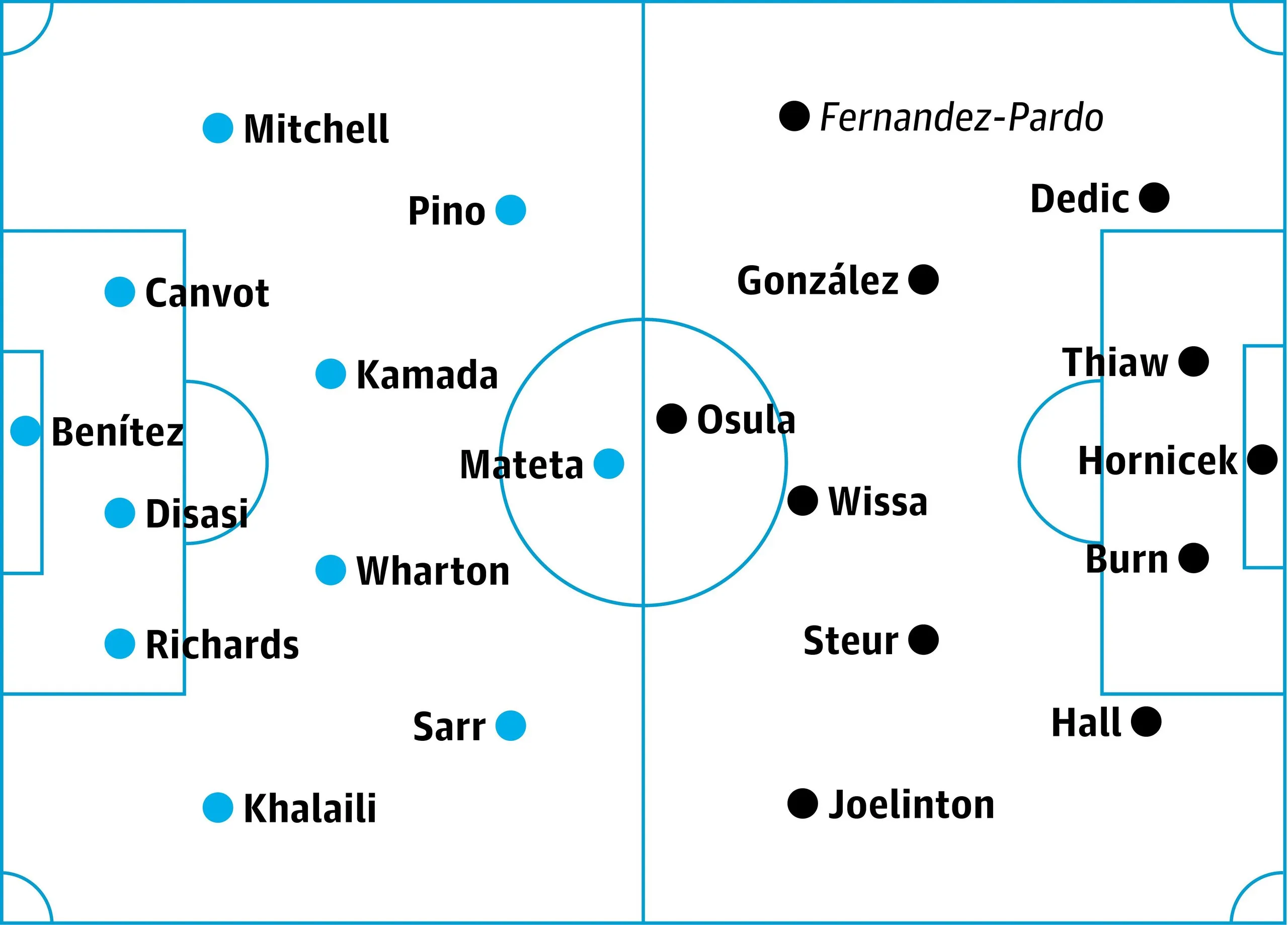 Crystal Palace v Newcastle: probable starters in bold, contenders in italics