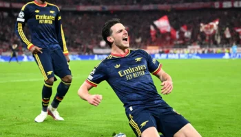 Declan Rice marque en fin de match pour Arsenal contre Bayern