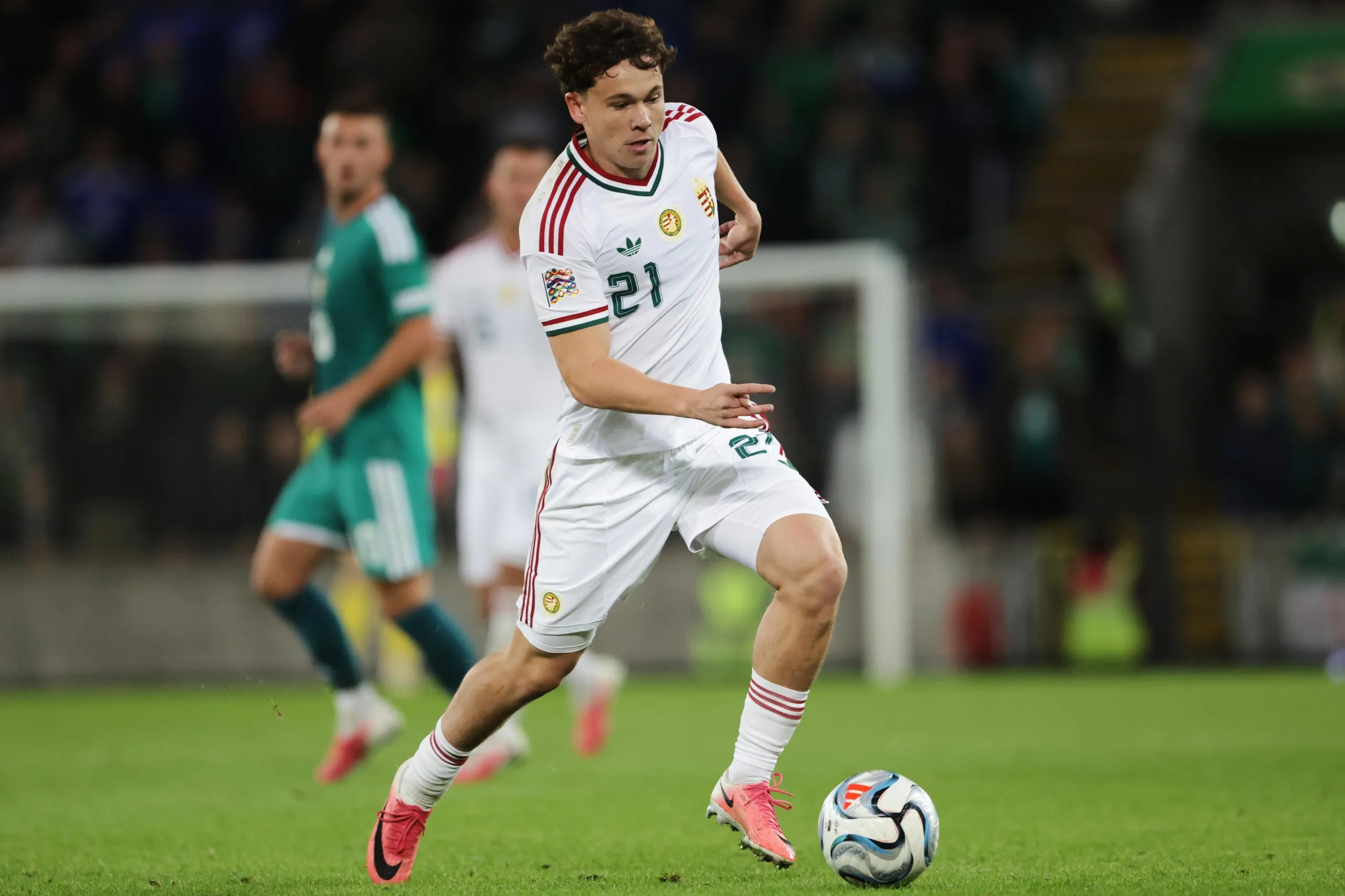 Alex Toth playing for Hungary