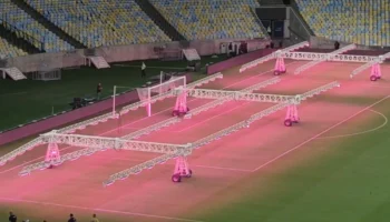 État du terrain du Maracanã et préparation avant les matchs de la Copa Sudamericana